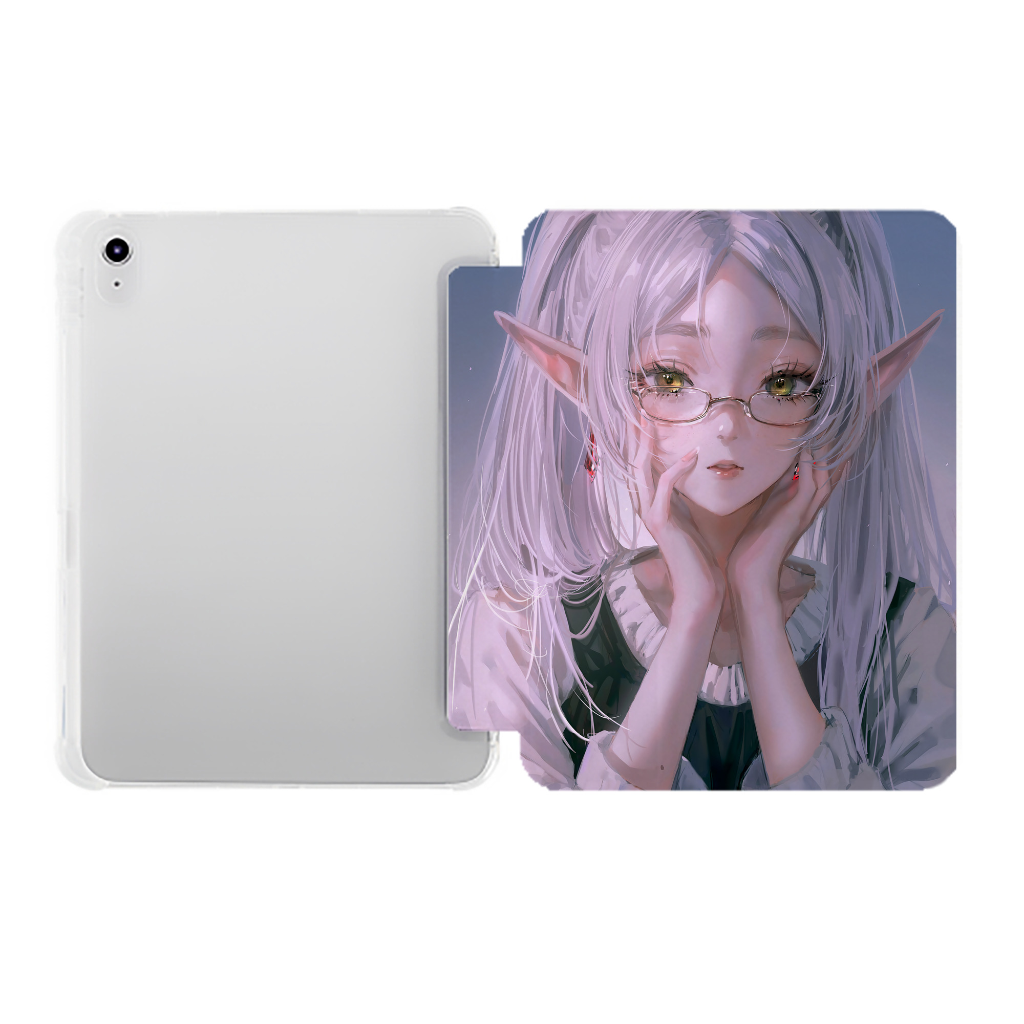 （画像用） 葬送のフリーレン Frieren IPad ケース ペン収納付き 三つ折りスタンド PUレザー×シリコン 対応機種9.5/10.5/10.9インチ